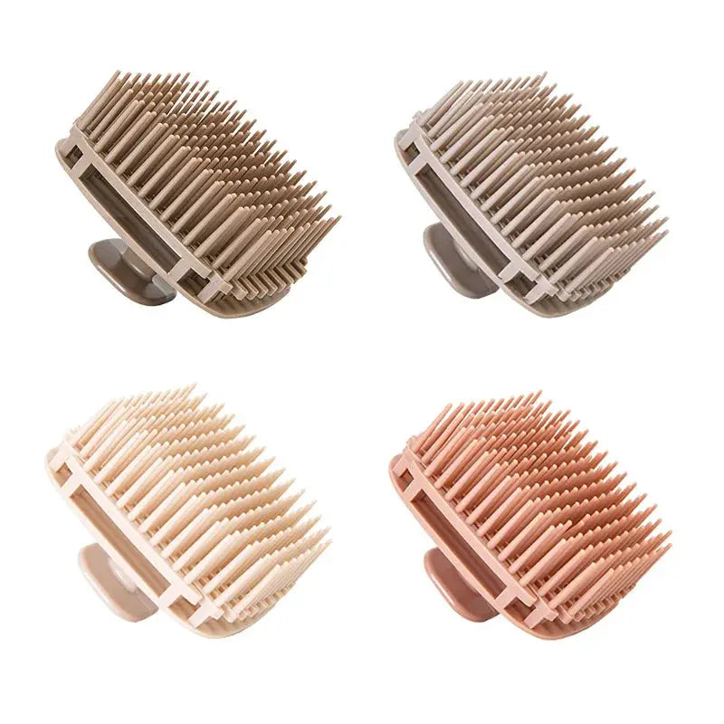 Silicone shampoo brush heads for scalp massage, 4-pack with assorted colors