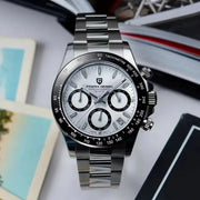 Pagani Design V2 40mm Classic Business Quartz Watch with Multi Time Zone Chronograph Sapphire Crystal for Men