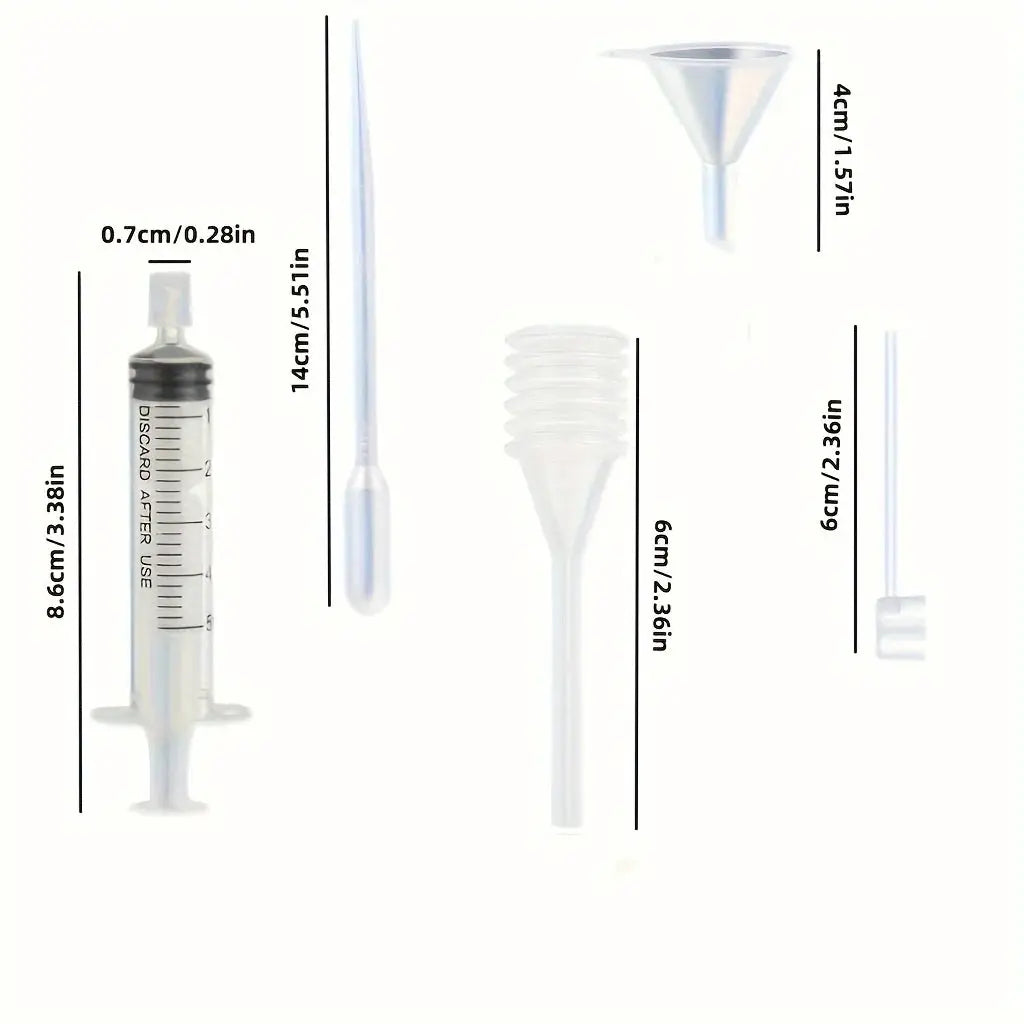 12 Piece Perfume Dispenser Set With Syringes Spring Loaded Pipettes Separators Converters And Funnels For Refilling