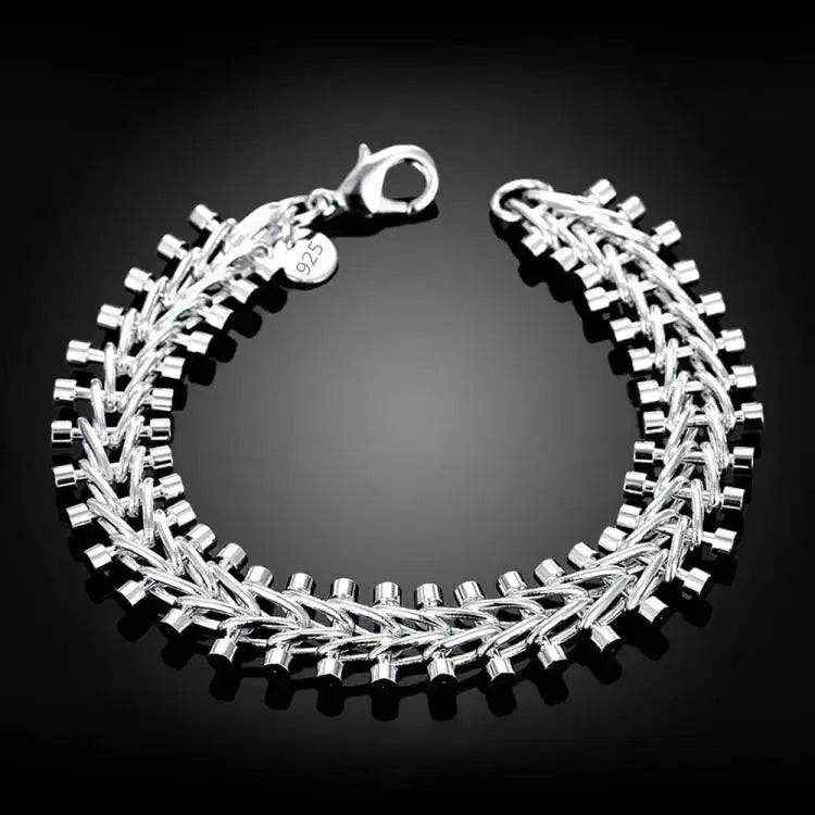 925 Sterling Silver Fine Chain Bracelet For Women And Men With Charms Wedding Gift Fashion Jewelry