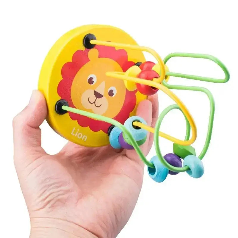 Colorful Wooden Roller Coaster Bead Maze Educational Circle Toy for Preschool Learning and Fine Motor Skills