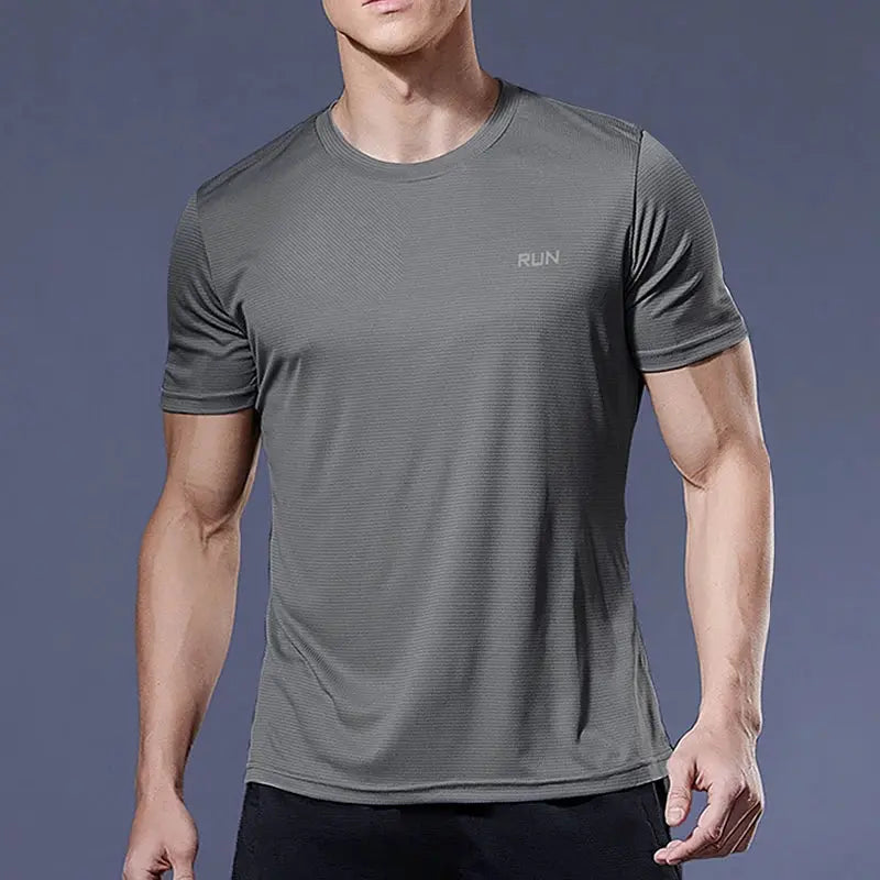 Mens Quick Dry Sport T Shirt For Running Soccer Gym Moisture Wicking Fitness Tee