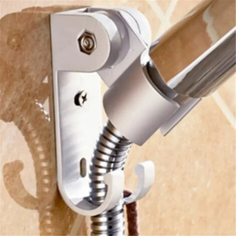 Adjustable chrome-plated hand shower holder with suction cup by Simples Market, for shower rail and flexible hose
