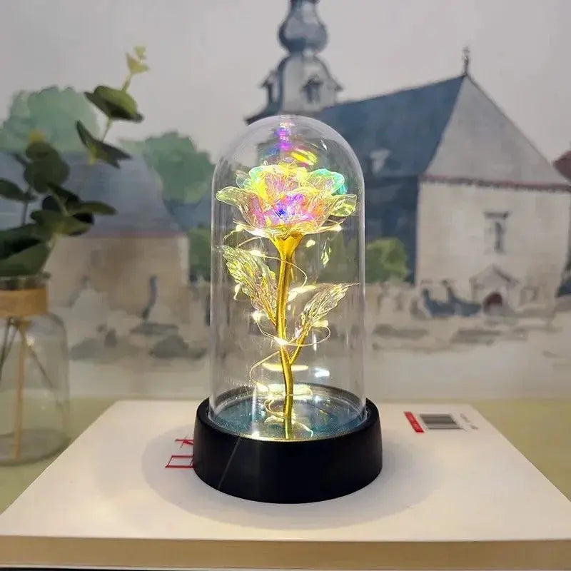 Artificial Rose Flowers With LED Light Eternal Rose Gift For Girlfriend Valentines Day Wedding Decor Christmas Gifts