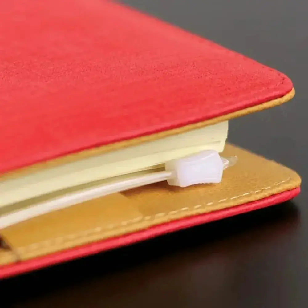 Simples Market 10Pcs binder zipper pockets for A5/A6/A7, waterproof PVC red with white zipper