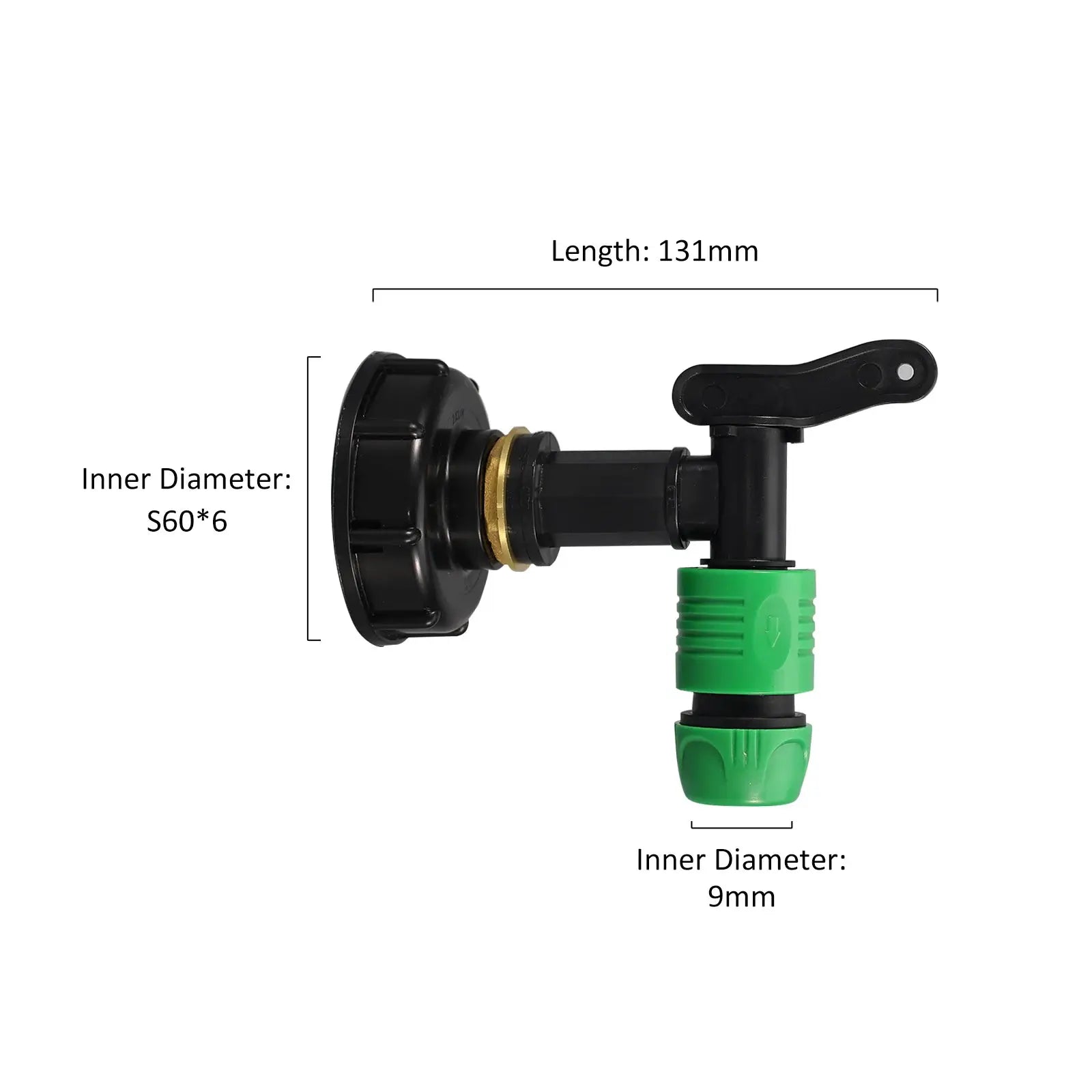 S60x6 Coarse Thread IBC Tank Tap Connector One Half Inch Three Quarter Inch Water Coupling Adapter 1000L Garden Valve