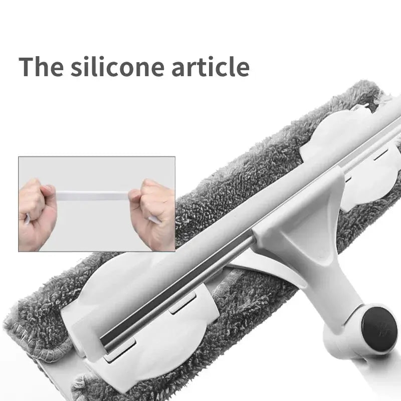 Telescopic window cleaning mop by Simples Market with microfiber roller and long white handle