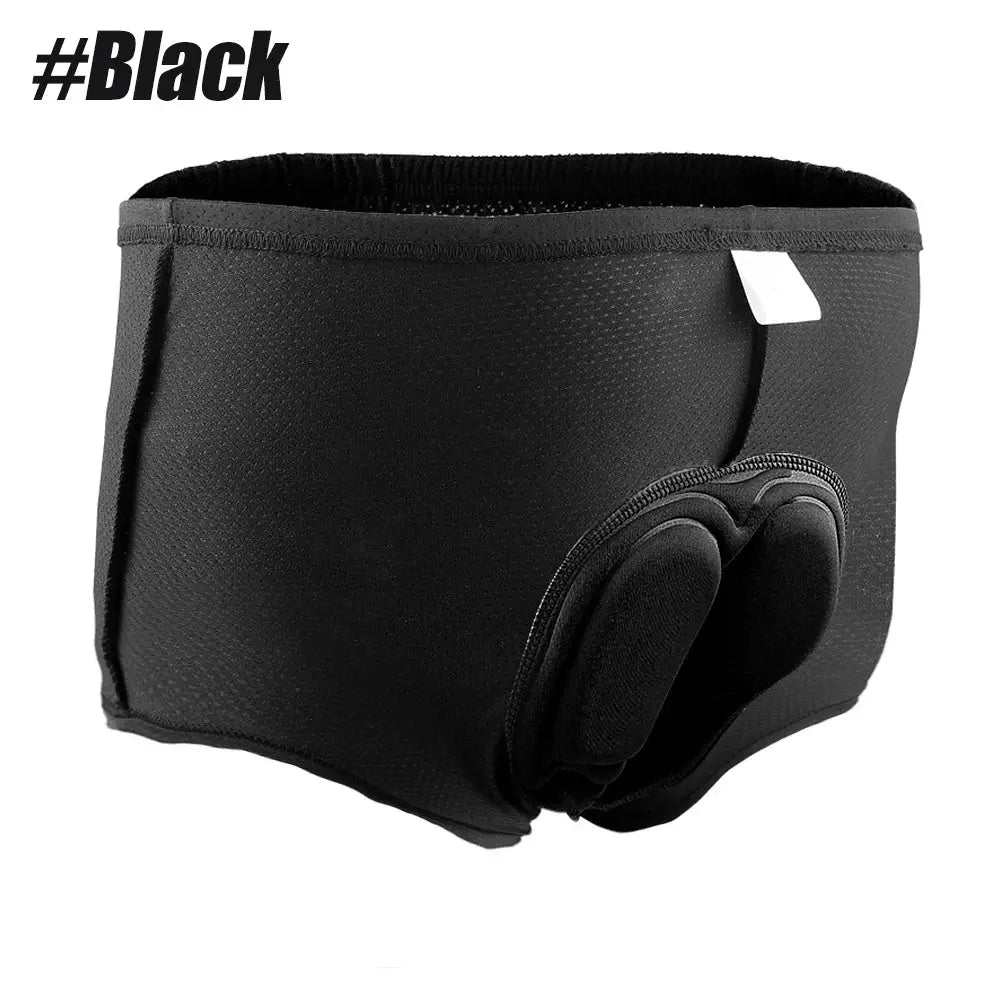 Men's black cycling shorts with built-in 4D padded insert
