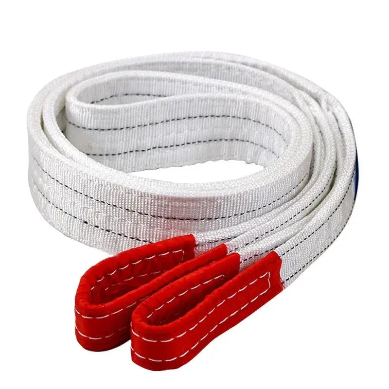 Industrial Lifting Belt Wear Resistant White Flat Lifting Belt For Crane Hoisting Cargo Polyester 1Tx3M 1Tx1M 2Tx1M