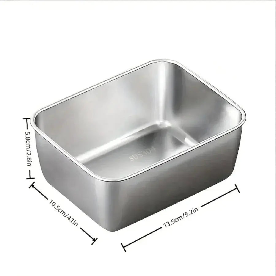 Stainless Steel Fresh Keeping Box With Sealed Lid Thickened Compact Lunch Box For Camping And Food Storage