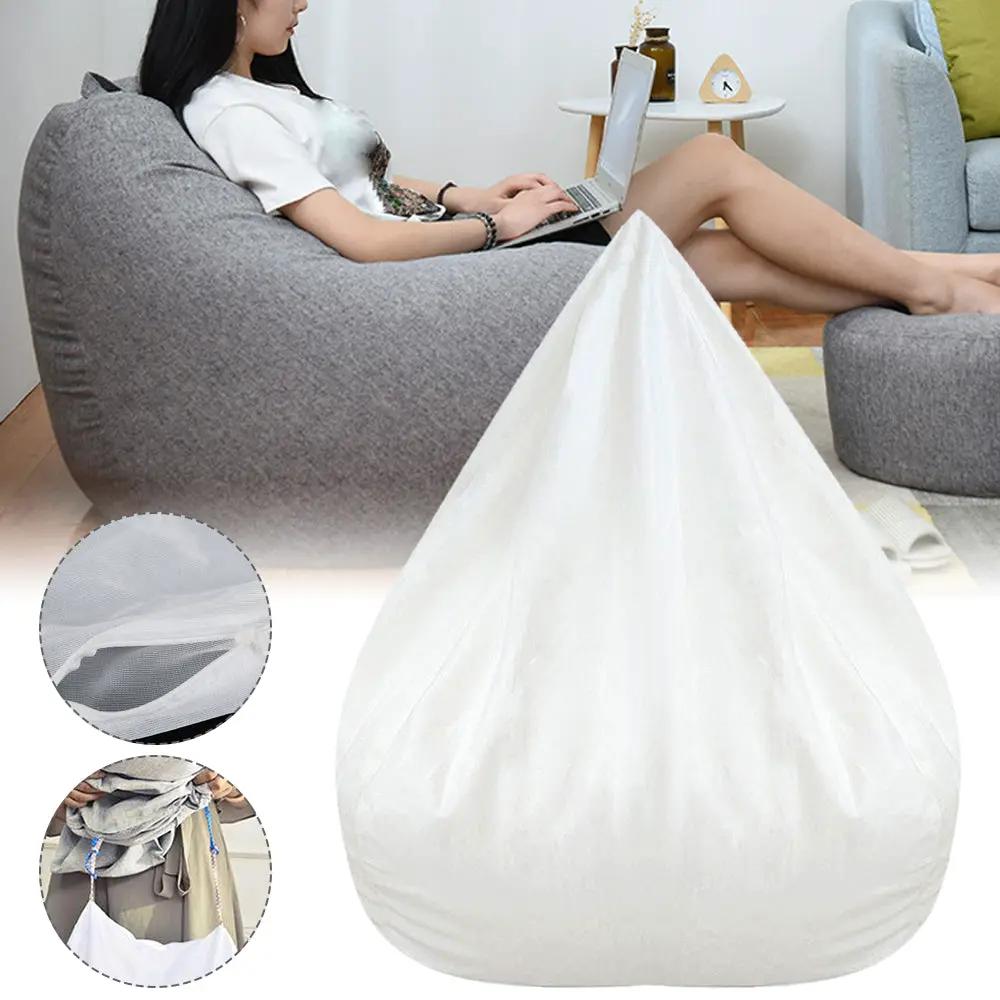 Bean bag inner liner, white anti-fouling fabric, removable replacement for lazy sofa; no padding