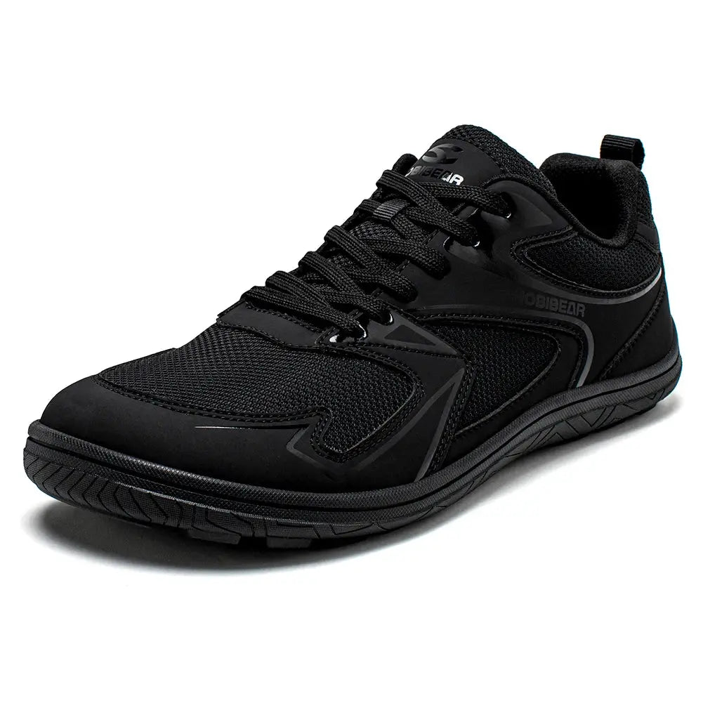 HOBIBEAR barefoot minimalist shoes, black unisex wide-width sneakers with non-slip sole
