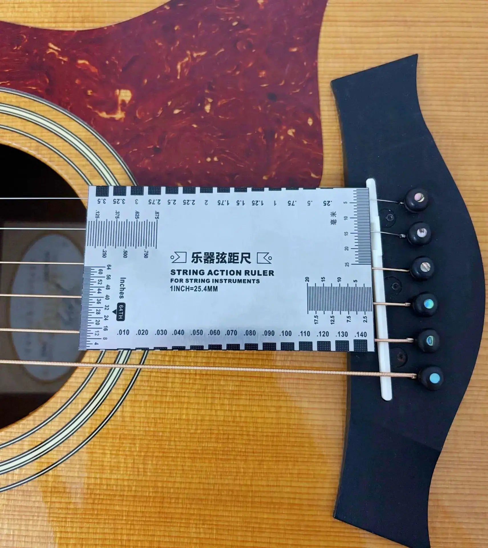 Stainless Steel String Action Gauge Ruler For Guitar And Bass Precision Instrument Repair Tool