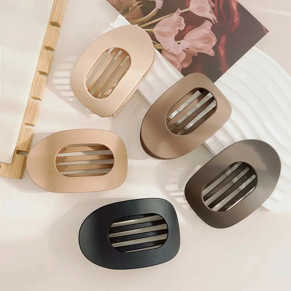 LuxeHair Oval Leopard Hair Claw Clip Curved Matte Acrylic For Secure All Day Hair Styling