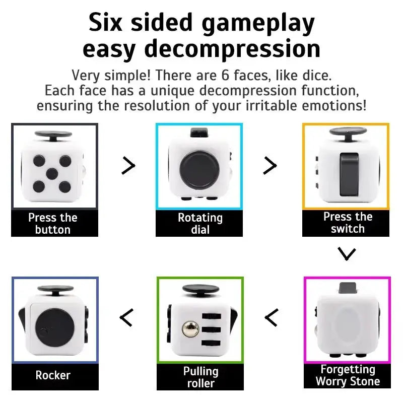 Fidget Cube Antistress Hand Spinner Decompression Toy for Autism ADHD Anxiety Sensory Toys Stress Relief