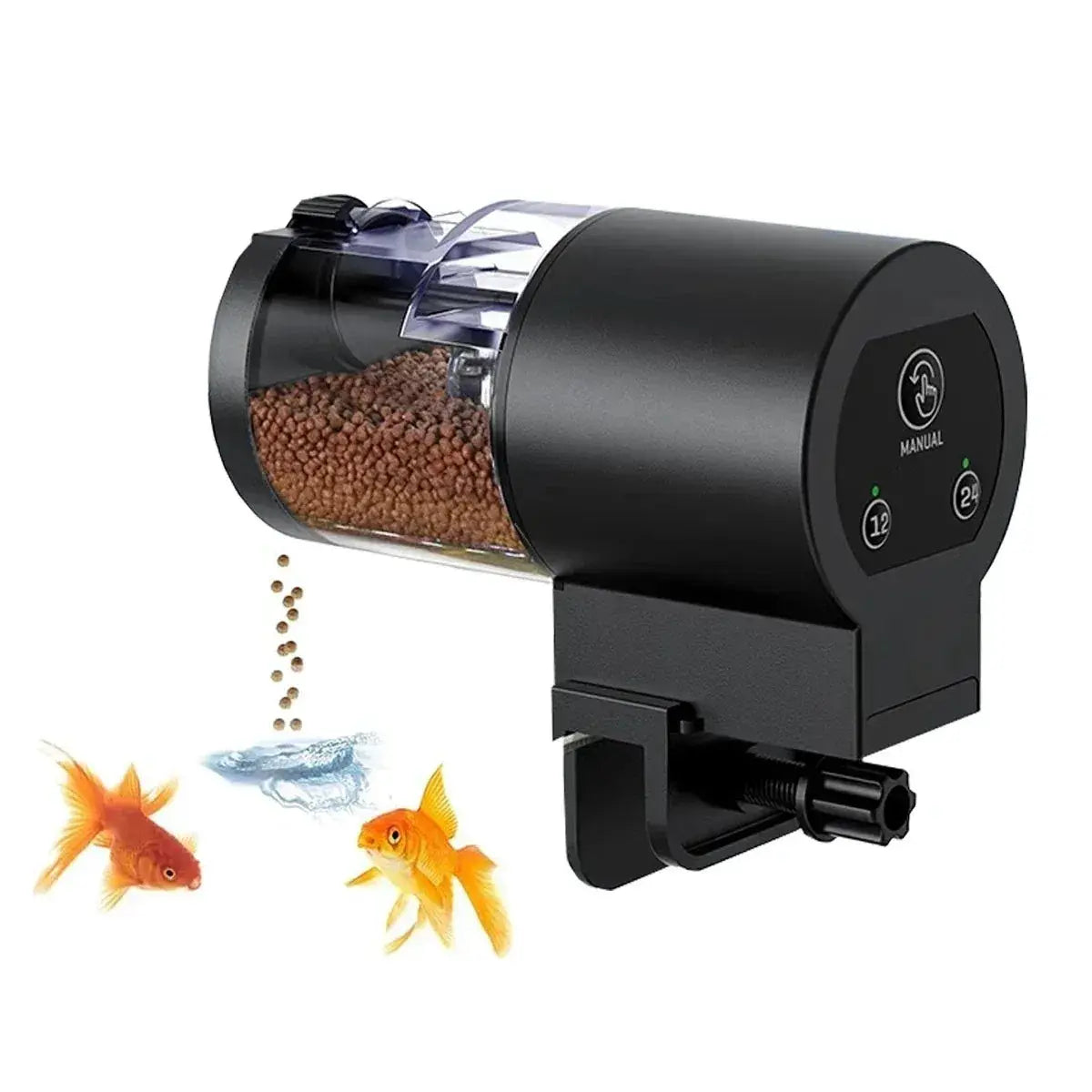 Automatic Fish Feeder 100ml Capacity Battery Operated Programmable Timer For Aquarium Fish Tank Vacation Feeding