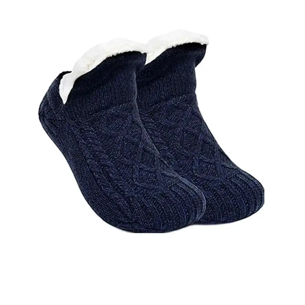 CozyCloud Super Warm Winter Non Slip Floor Socks For Women And Men Velvet Coral Fleece With Silicone Grips