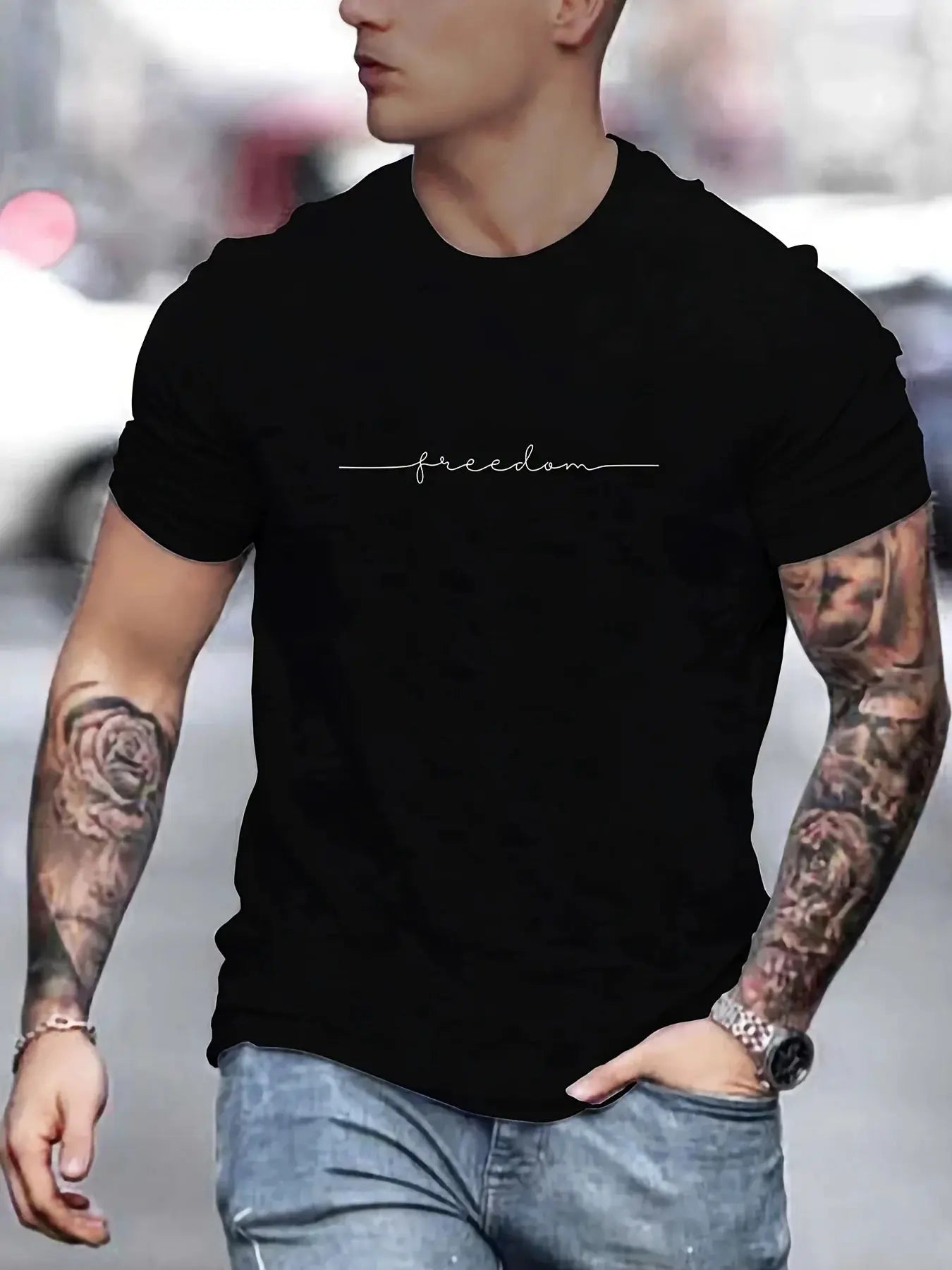 Men's 100 Percent Cotton Summer T Shirt Graphic Print Round Neck Short Sleeve Casual Relaxed Fit