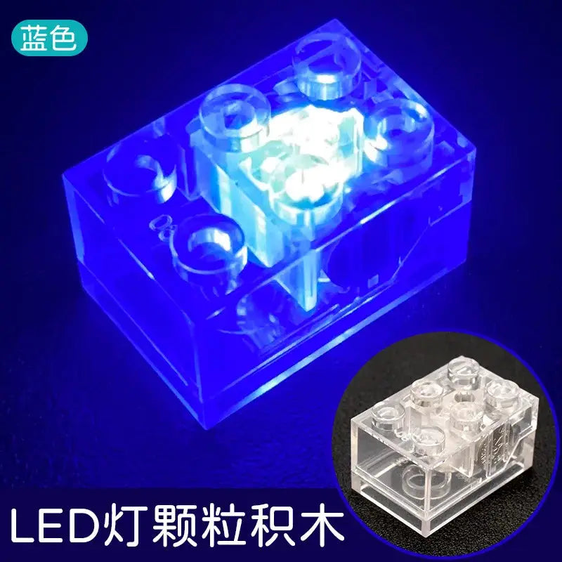 Rectangular 2x3 Building Block LED Light With Seven Color Transparent Illumination For Playroom Decor