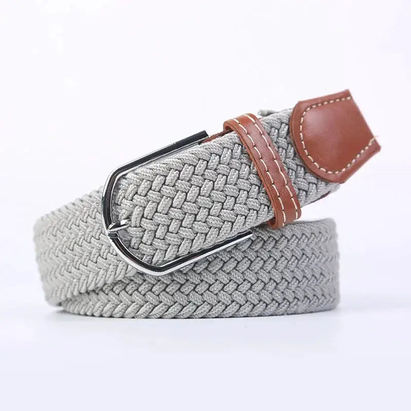 UrbanFlex Unisex Knitted Pin Buckle Belt Elastic Braided Canvas Stretch For Comfortable Jeans Wear