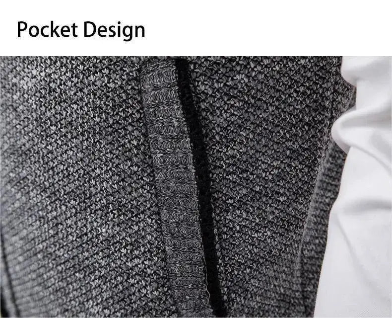 Simples Market men's knitted sleeveless zippered sweater vest in dark gray knit fabric