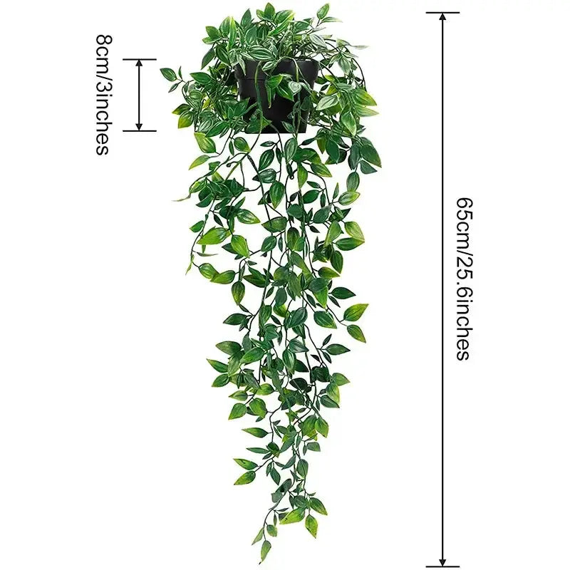 Simples Market 90cm artificial hanging ivy plant with green plastic leaves in a pot