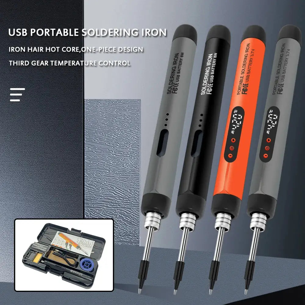 USB Soldering Iron Mini Portable Soldering Tool With Type C Charging 800mAh Battery Adjustable Temperature For DIY Use