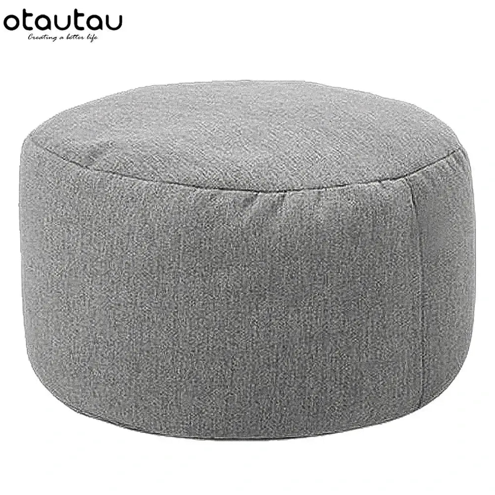 OTAUTAU linen bean bag pouf ottoman in gray fabric by Simples Market