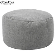 OTAUTAU linen bean bag pouf ottoman in gray fabric by Simples Market
