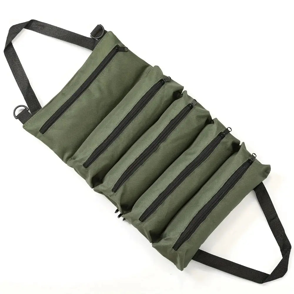 ForgePro Heavy Duty Roll Up Tool Bag With Rugged Oxford Fabric Organizer For Mechanics And Electricians