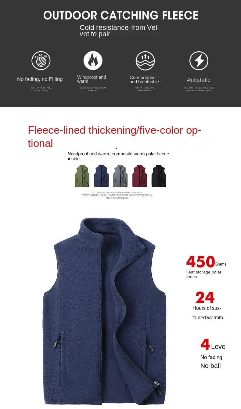 Men's fleece-lined navy blue waistcoat vest by Simples Market