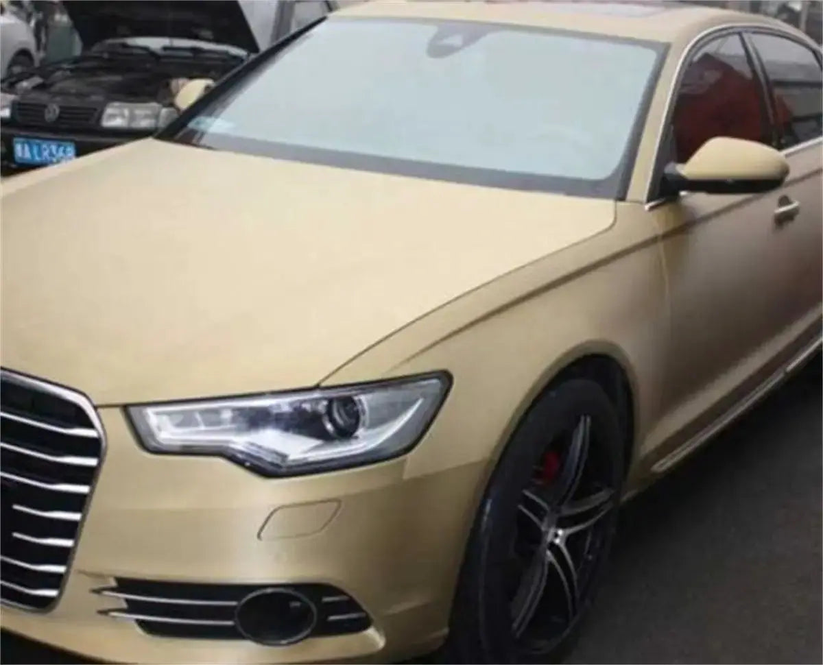 Matte gold wrap vinyl film for car wrapping by Simples Market with air release channels