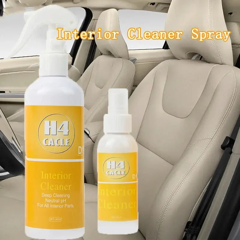 H4 CACLE interior cleaner spray bottles for car upholstery, yellow label; Simples Market, two-pack