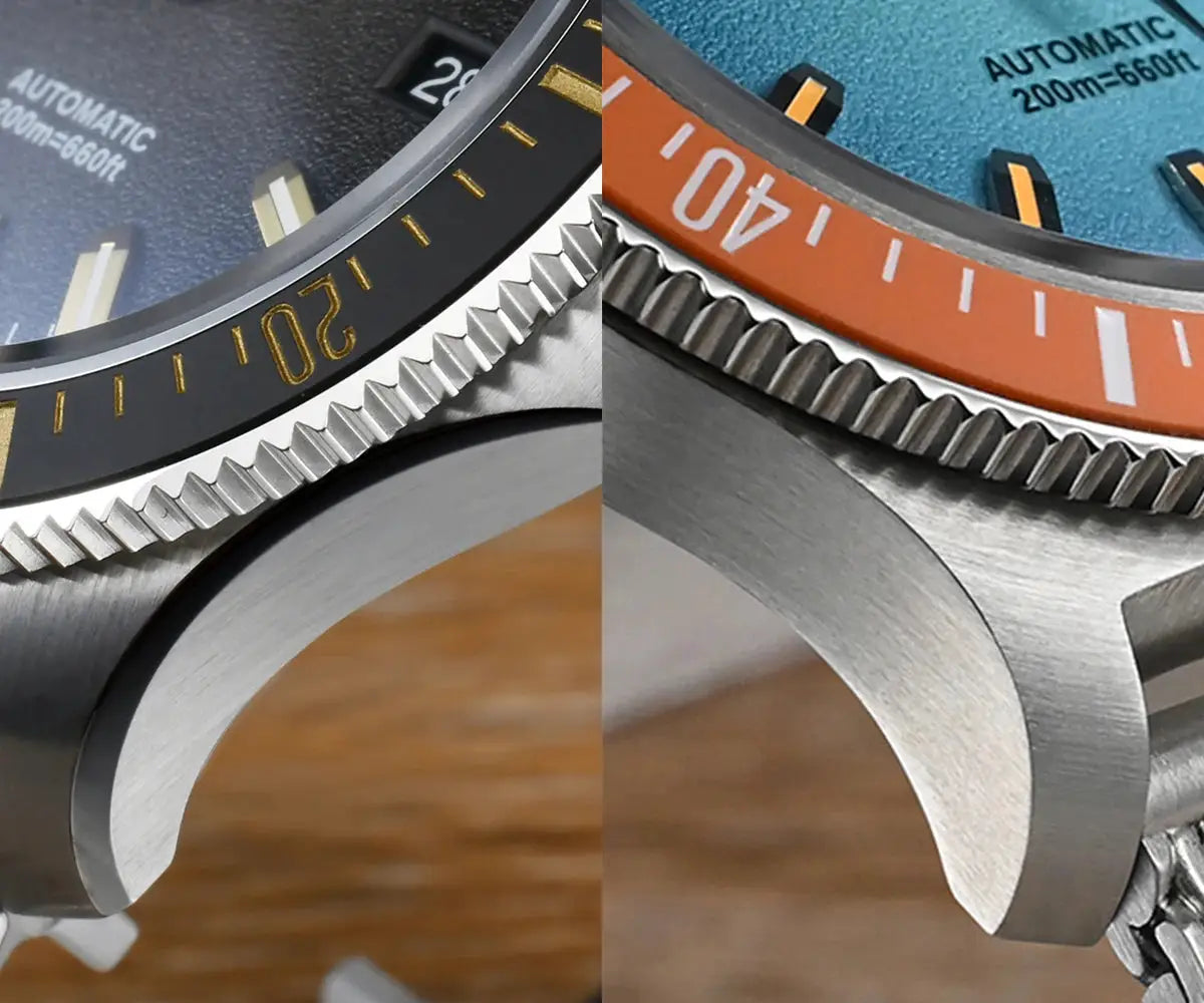 San Martin 40mm dive watch NH35 automatic, blue dial with orange bezel, 200m water resistant