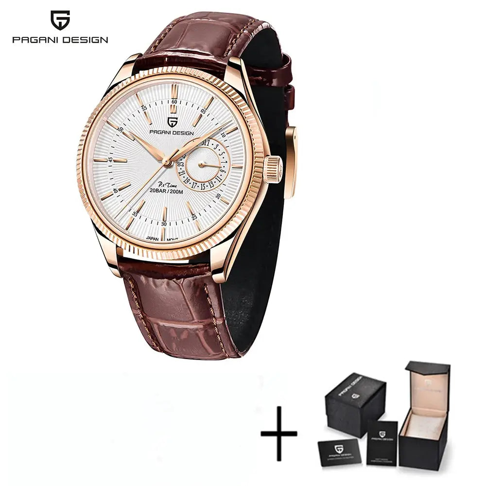 Pagani Design Men Quartz Wristwatch Luxury Sapphire Crystal Diver Watch 200m Water Resistant Date Display Business Style