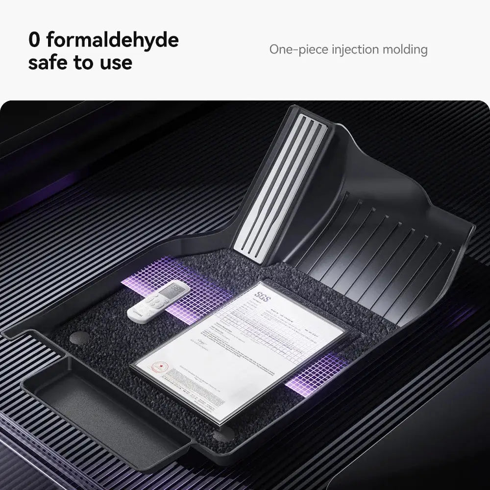 Tesla Model Y Juniper floor mat set by Simples Market, TPE, waterproof four-season mats with metal pedals