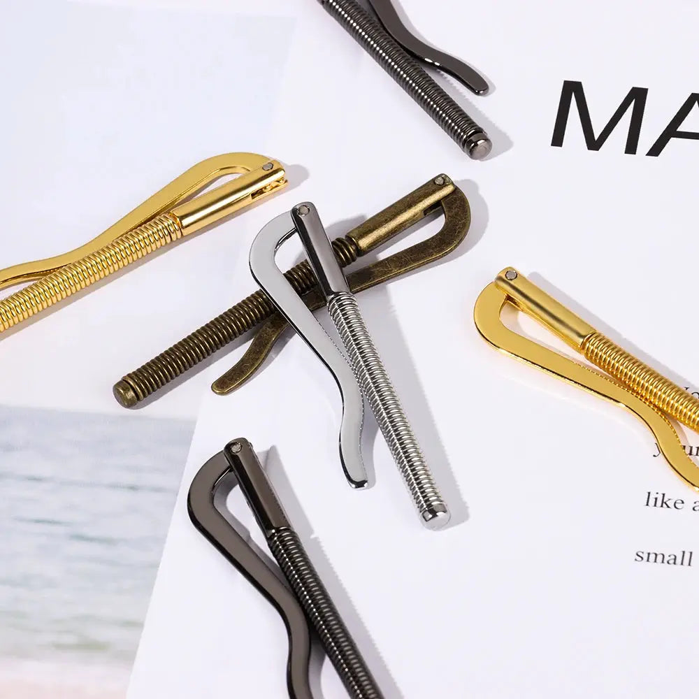 Simples Market metal money clip set with spring clamps in gold, silver and bronze tones