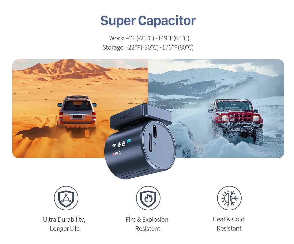 KAWA MINI 3 Pro car dash cam, 2K resolution with WiFi and voice control by Simples Market