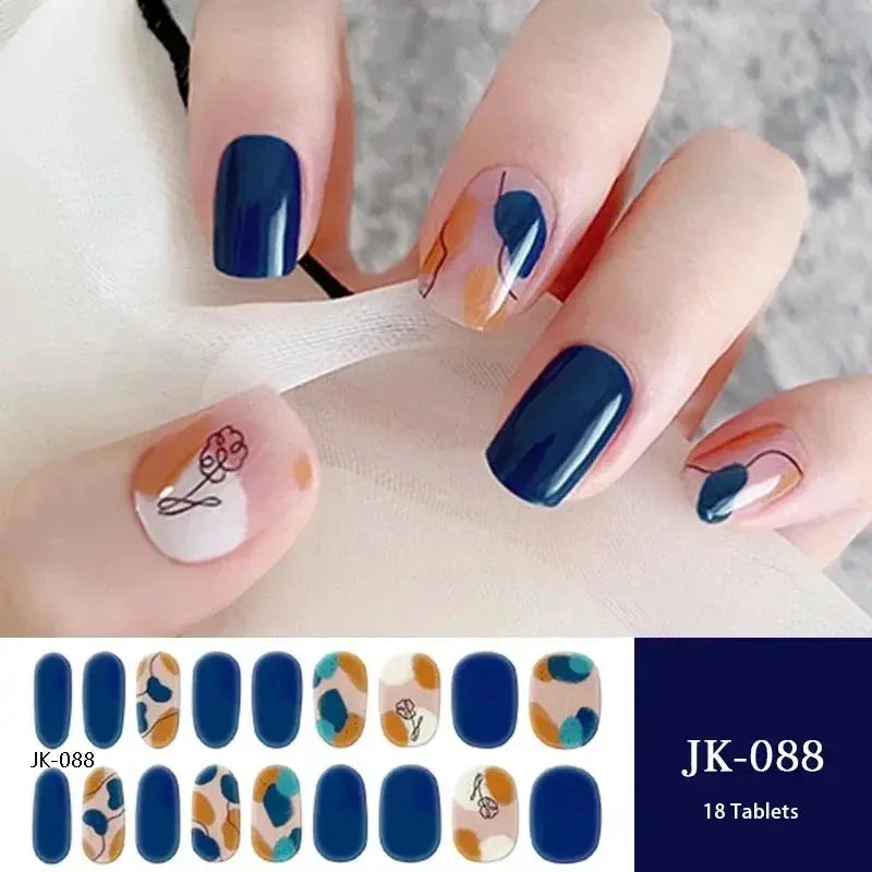 NailLux Semi Cured Nail Wraps For 16 To 20 Tips Easy Full Cover Adhesive Press On Nails Gel Finish UV LED Compatible