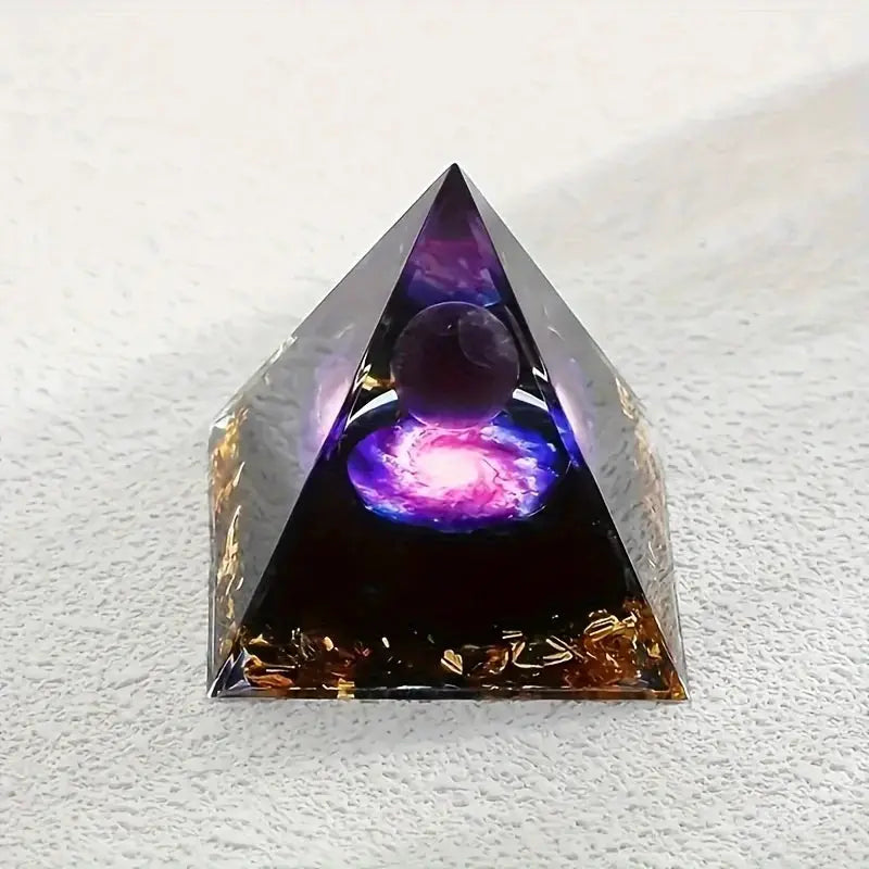 Amethyst Crystal Ball Pyramid Home Decor For Stress Relief And Wealth Attraction