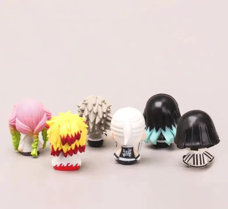 Demon Slayer 6 Piece Action Figure Set Giyuu Tomioka Mitsuri Kanroji Iguro Obanai Tokitou Muichirou Cute Version