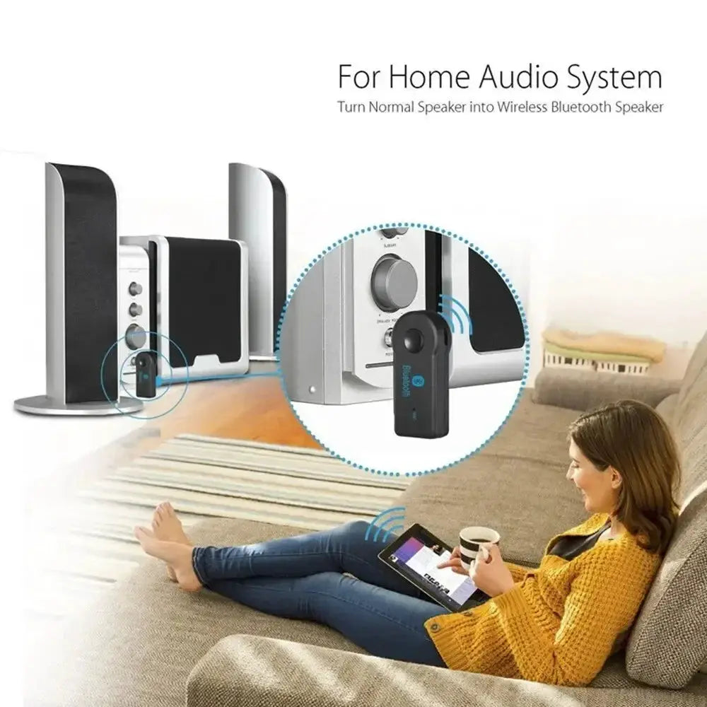 PulseTech Bluetooth 5.0 Receiver For 3.5mm Aux Hands Free Car Audio And Wireless Stereo