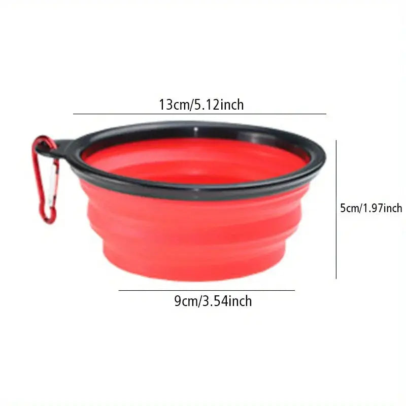 Foldable Dog Travel Bowl Portable Silicone Water Bowl with Lip