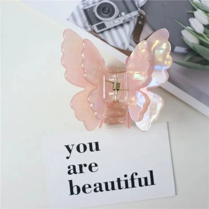 Colorful Butterfly Hair Clips For Women And Girls Pearlescent Fairy Gripper Clips Beach Summer Accessories