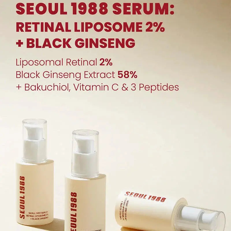 Korean 1988 Retinol Face Care Serum With Black Ginseng Niacinamide Vitamin C Peptides For Firming Anti Aging