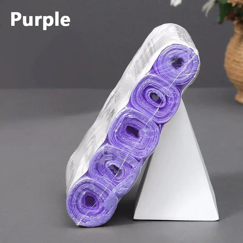Purple disposable flat-mouth garbage bag rolls, thickened and strong, 45x50cm, Simples Market