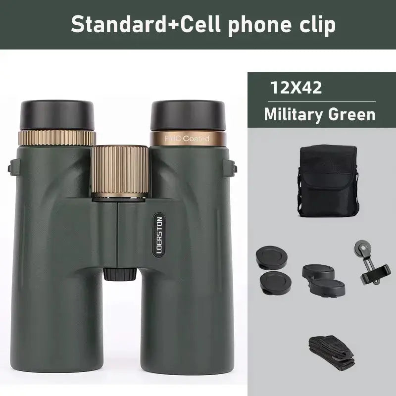 12x42 Binoculars Professional HD Long Range Multi Coated BAK4 Prism For Birdwatching Hunting Outdoor Camping