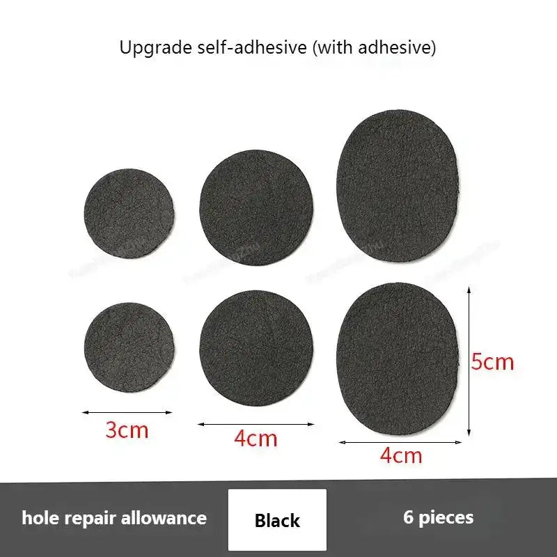 Simples Market black self-adhesive shoe patches set, 6 pieces in assorted sizes for heel repair
