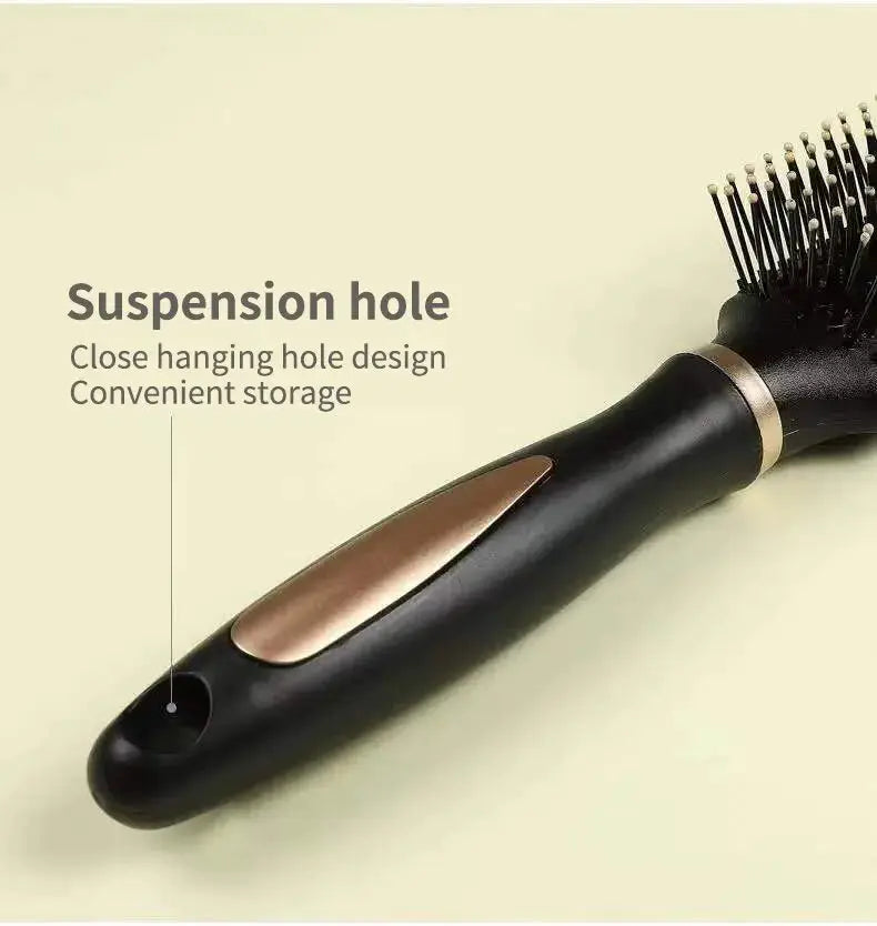 Simples Market anti-static hair brush with massaging bristles, black plastic styling tool