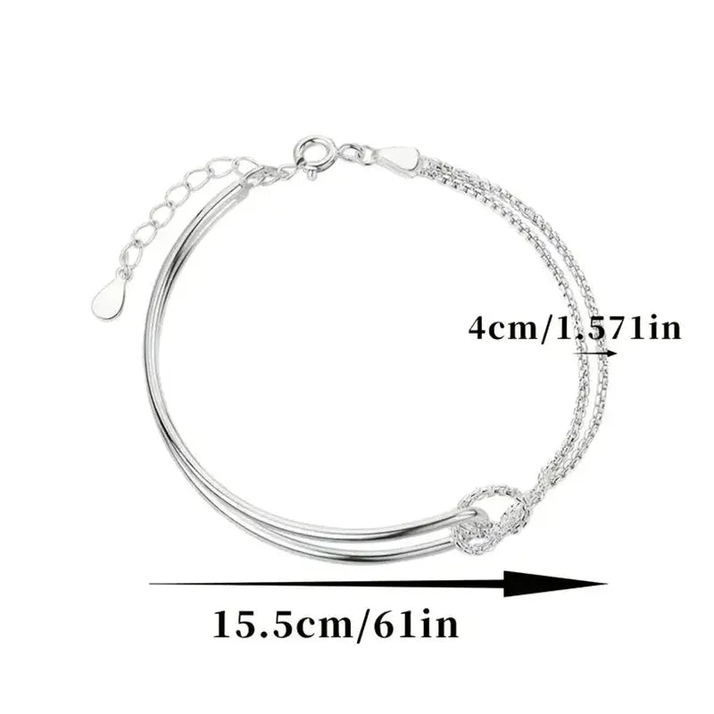 New S925 Silver Minimalist Geometric Collage Bracelet Womens Jewelry Exquisite And Elegant Gifts
